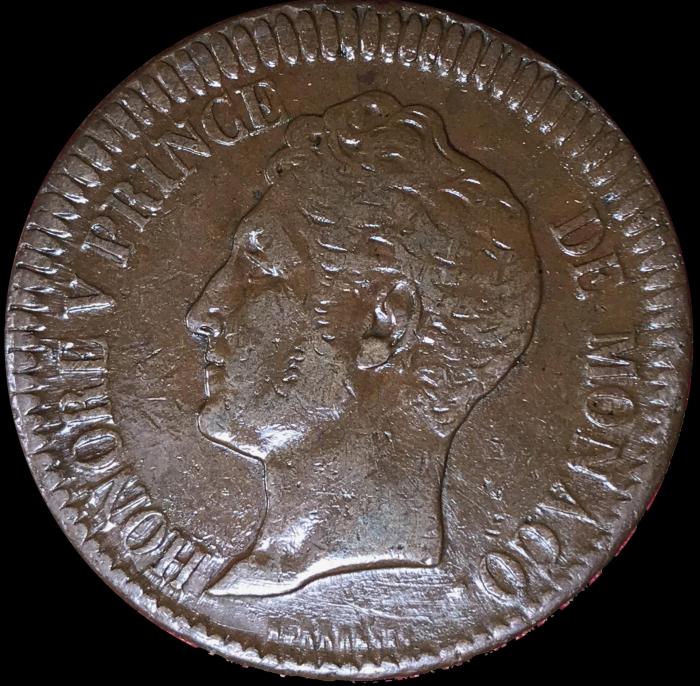 1738 honore v un decime cuivre rouge avers